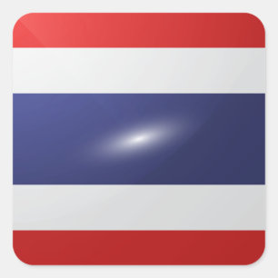 Pegatina Cuadrada Bandera glamurosa cuadrada de Tailandia