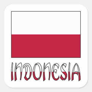 Pegatina Cuadrada Bandera indonesia e Indonesia