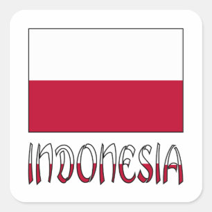 Pegatina Cuadrada Bandera indonesia e Indonesia