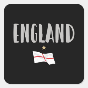 Pegatina Cuadrada Bandera inglesa del hincha de fútbol de Inglaterra