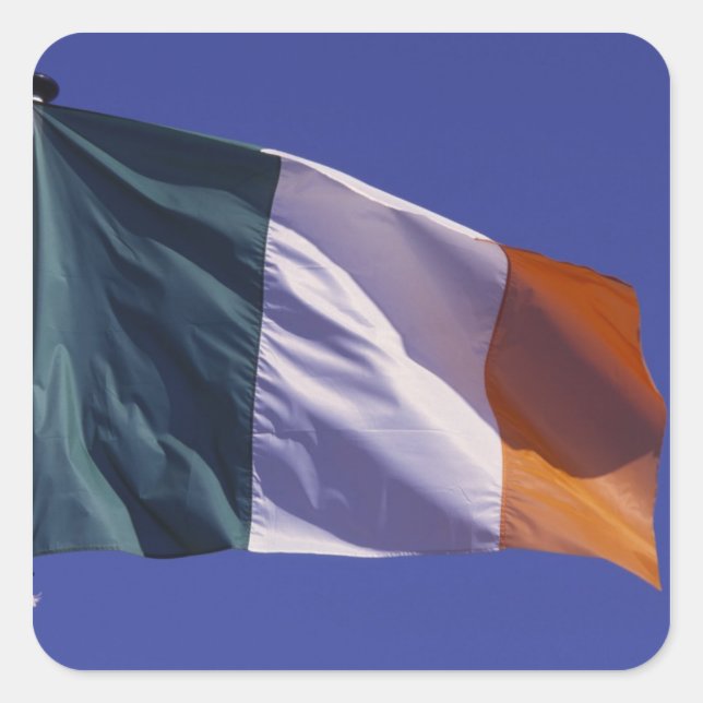 Pegatina Cuadrada Bandera irlandesa (Anverso)