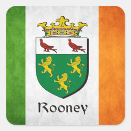 Pegatina Cuadrada Bandera irlandesa de Rooney