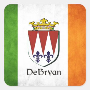 Pegatina Cuadrada Bandera irlandesa DeBryan