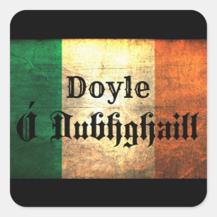 Pegatina Cuadrada Bandera irlandesa Doyle
