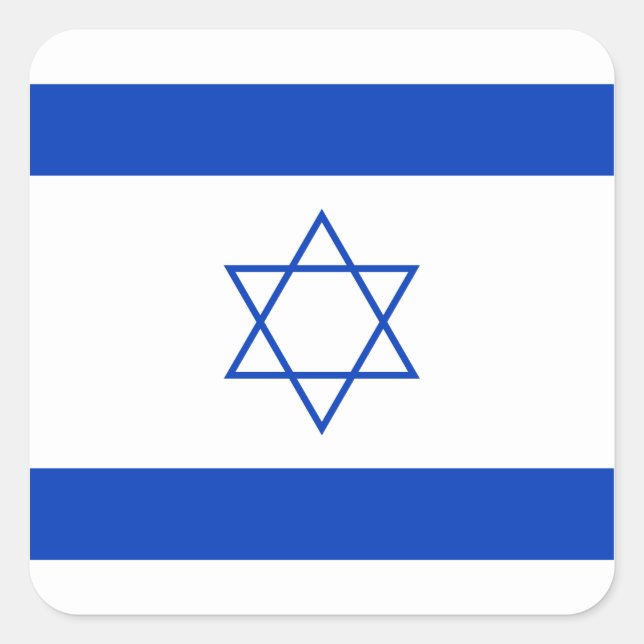 Pegatina Cuadrada Bandera israelí (Anverso)