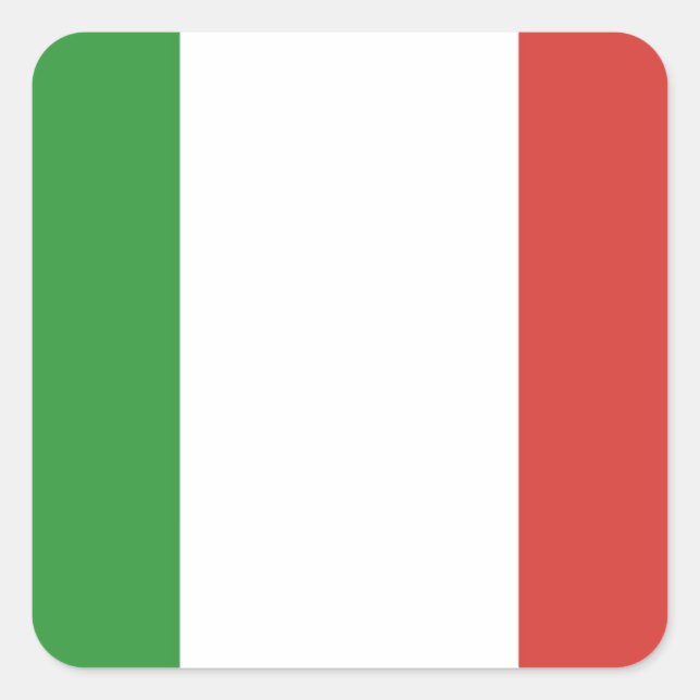 Pegatina Cuadrada Bandera italiana (Anverso)