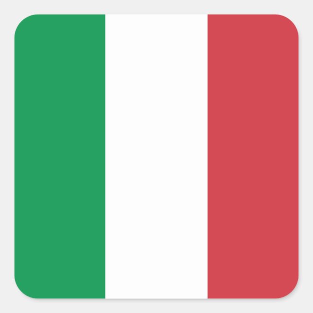 Pegatina Cuadrada Bandera italiana (Anverso)