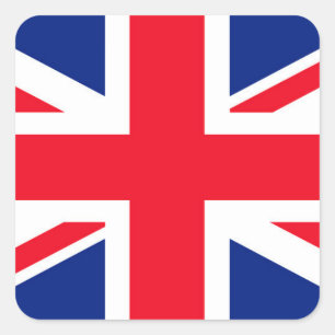 Pegatina Cuadrada Bandera Jack Union del Reino Unido