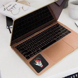 Pegatina Cuadrada Bandera lesbiana LGBTQ girando en una bombilla de 