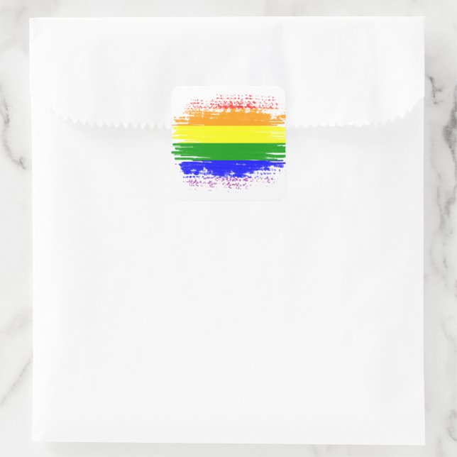 Pegatina Cuadrada Bandera LGBT (Bolso)