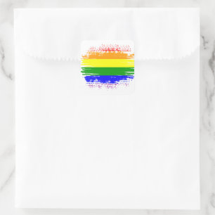 Pegatina Cuadrada Bandera LGBT