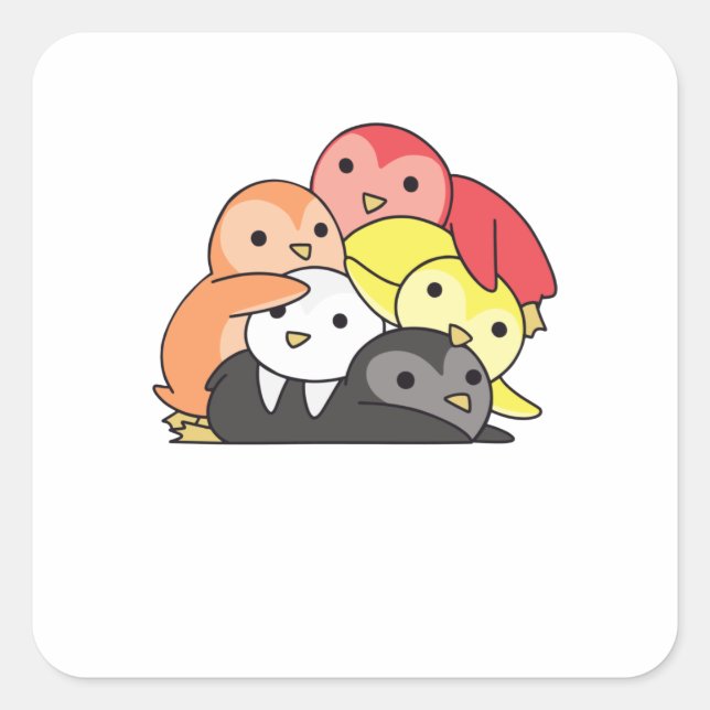 Pegatina Cuadrada Bandera Lithsexual Orgullo Lgbtq Cute Pingüino (Anverso)