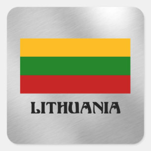 Pegatina Cuadrada Bandera lituana