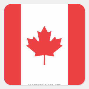 Pegatina Cuadrada Bandera llana de Canadá