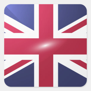 Pegatina Cuadrada Bandera lustre cuadrada del Reino Unido