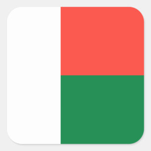 Pegatina Cuadrada Bandera malgache, bandera de Madagascar