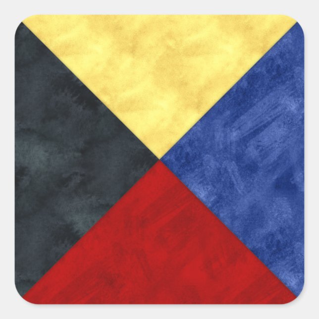 Pegatina Cuadrada Bandera marítima de señal náutica (Anverso)