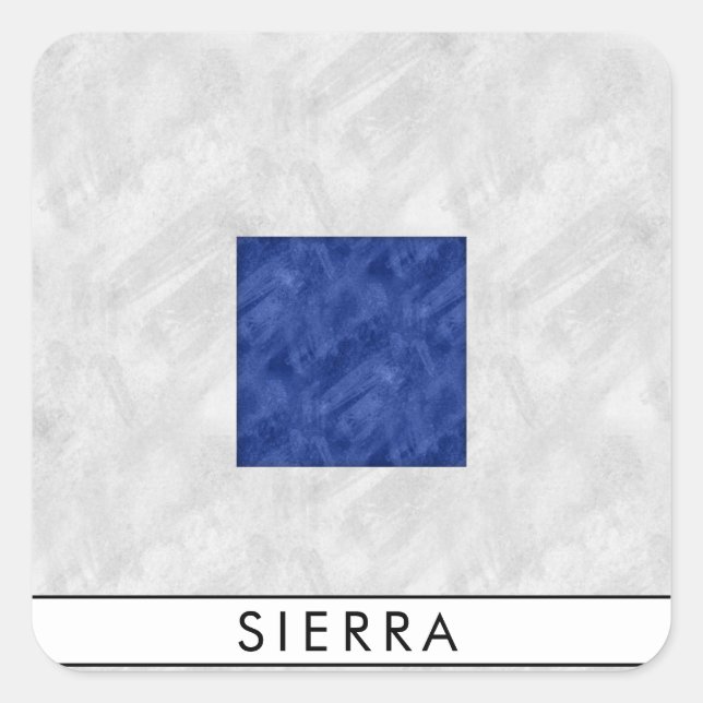 Pegatina Cuadrada Bandera marítima de señal náutica (Anverso)