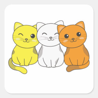 Pegatina Cuadrada Bandera Maverique Orgullo Lgbtq Cute Cat Bunch Squ
