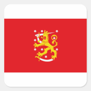 Pegatina Cuadrada Bandera Medieval de Finlandia