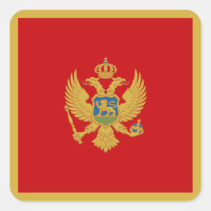 Pegatina Cuadrada Bandera montenegrina