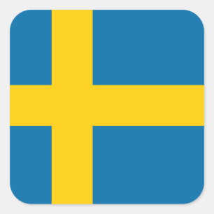 Pegatina Cuadrada Bandera Mundial de Suecia