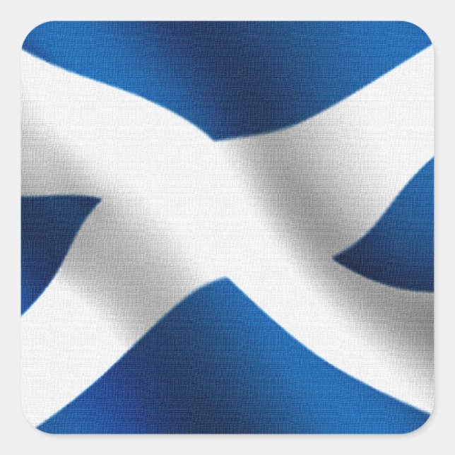 Pegatina Cuadrada Bandera Nacional de Escocia y San Andrés Patriótic (Anverso)