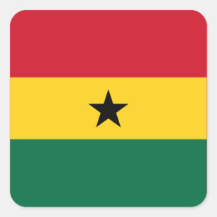 Pegatina Cuadrada Bandera nacional de Ghana