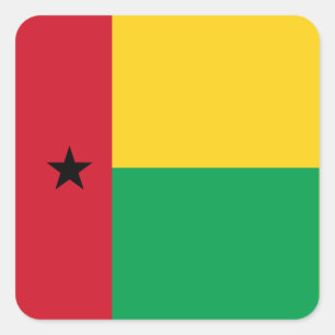 Pegatina Cuadrada Bandera nacional de Guinea-Bissau