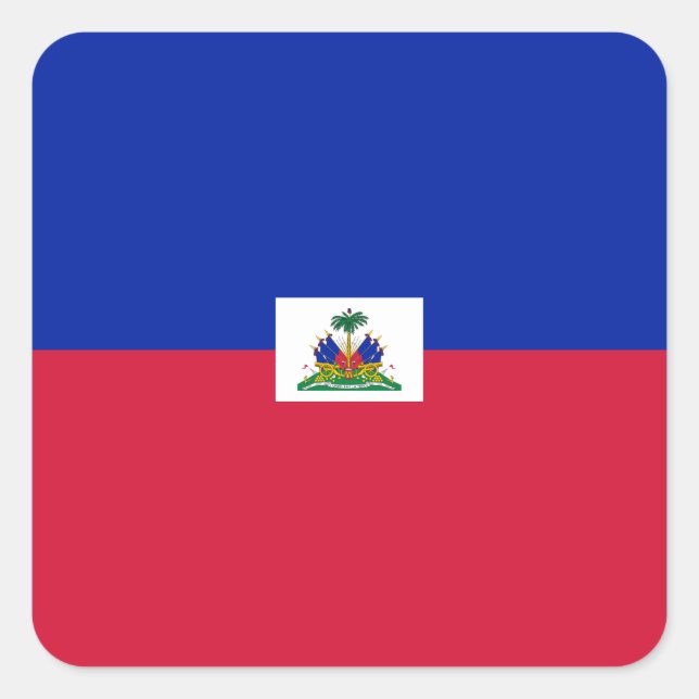 Pegatina Cuadrada Bandera nacional de Haití (Anverso)