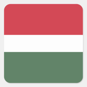 Pegatina Cuadrada Bandera nacional de Hungría