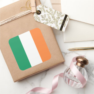 Pegatina Cuadrada Bandera nacional de Irlanda, norma irlandesa, cart