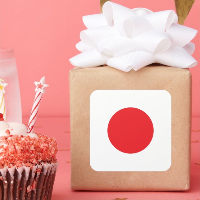 Pegatina Cuadrada Bandera nacional de Japón (Fiesta)