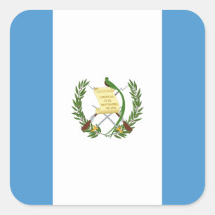 Pegatina Cuadrada Bandera nacional del mundo de Guatemala