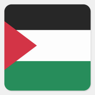 Pegatina Cuadrada Bandera nacional del mundo de Palestina