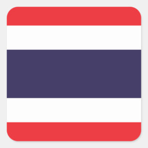 Pegatina Cuadrada Bandera nacional del mundo de Tailandia
