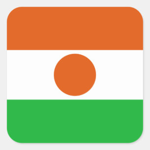 Pegatina Cuadrada Bandera nigeriana, bandera de Níger