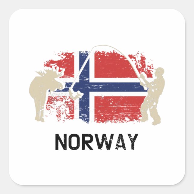Pegatina Cuadrada Bandera noruega (Anverso)