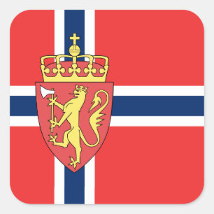Pegatina Cuadrada Bandera noruega, Bandera de Noruega