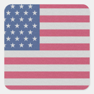 Pegatina Cuadrada Bandera oficial Premium USA