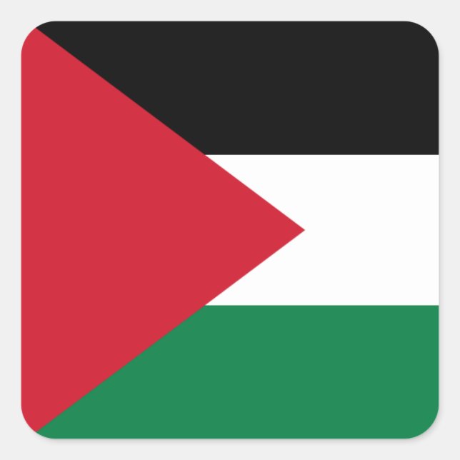 Pegatina Cuadrada Bandera palestina (palestina) (Anverso)