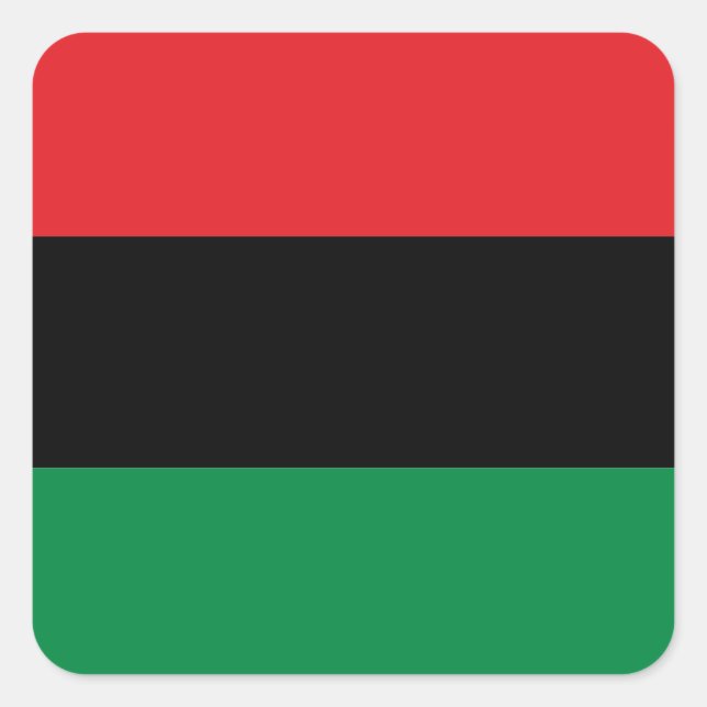 Pegatina Cuadrada Bandera panafricana de la UNIA Kwanzaa (Anverso)