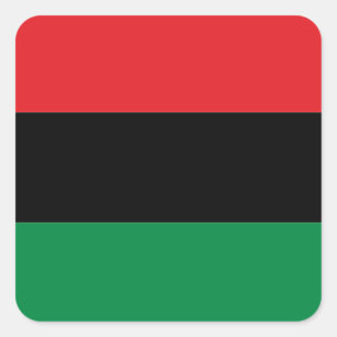 Pegatina Cuadrada Bandera panafricana de la UNIA Kwanzaa