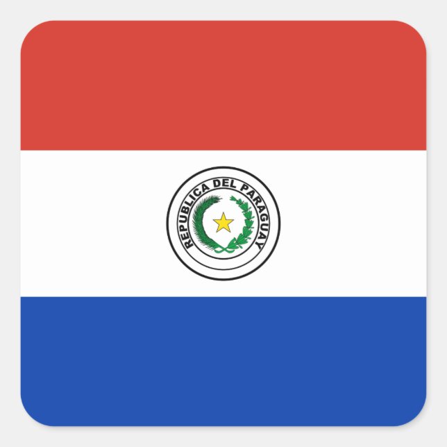 Pegatina Cuadrada Bandera paraguaya (Anverso)