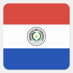 Pegatina Cuadrada Bandera paraguaya