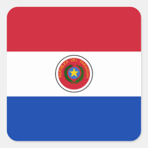Pegatina Cuadrada Bandera paraguaya