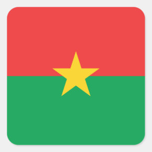 Pegatina Cuadrada Bandera patriótica de Burkina Faso