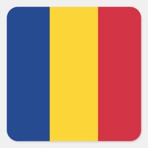 Pegatina Cuadrada Bandera rumana