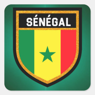 Pegatina Cuadrada Bandera Senegal