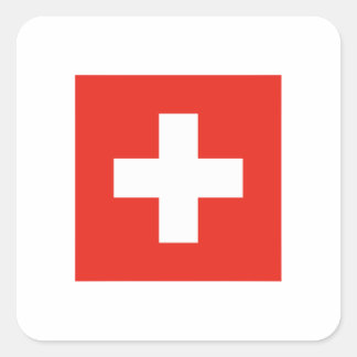 Pegatina Cuadrada Bandera suiza